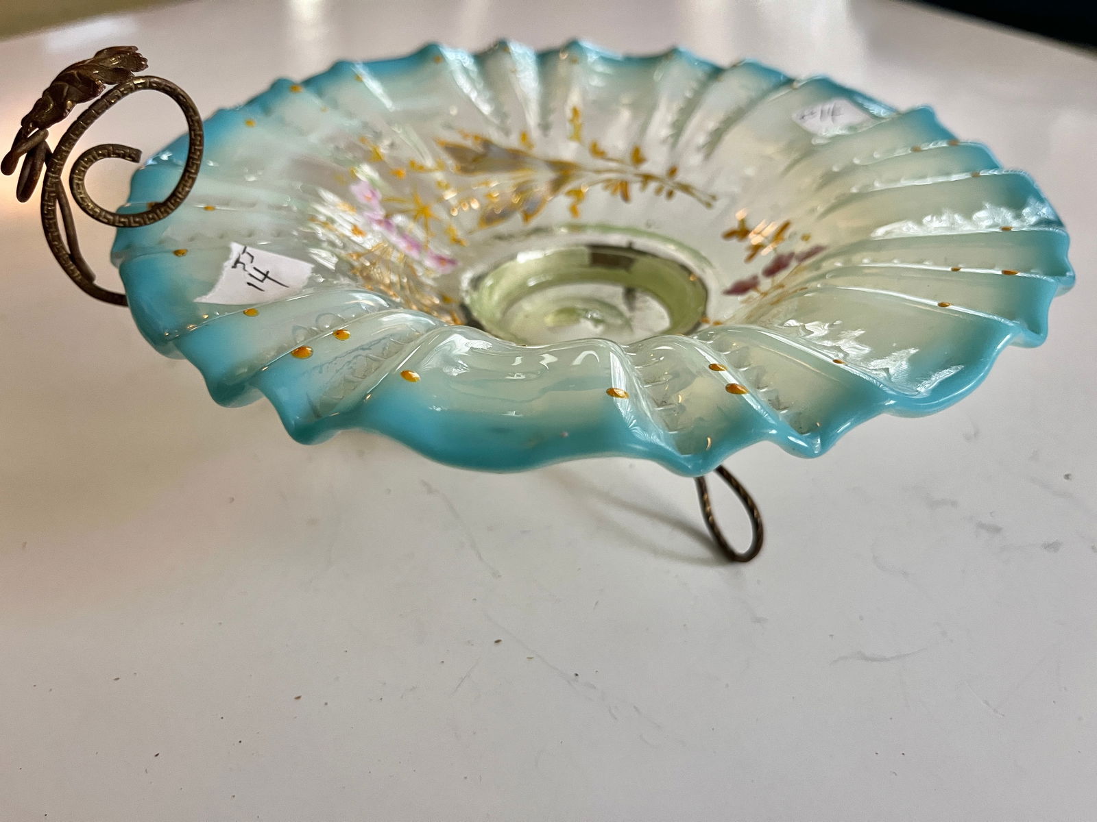 Victorian Blue Opaline Candy Dish (1 of 5)