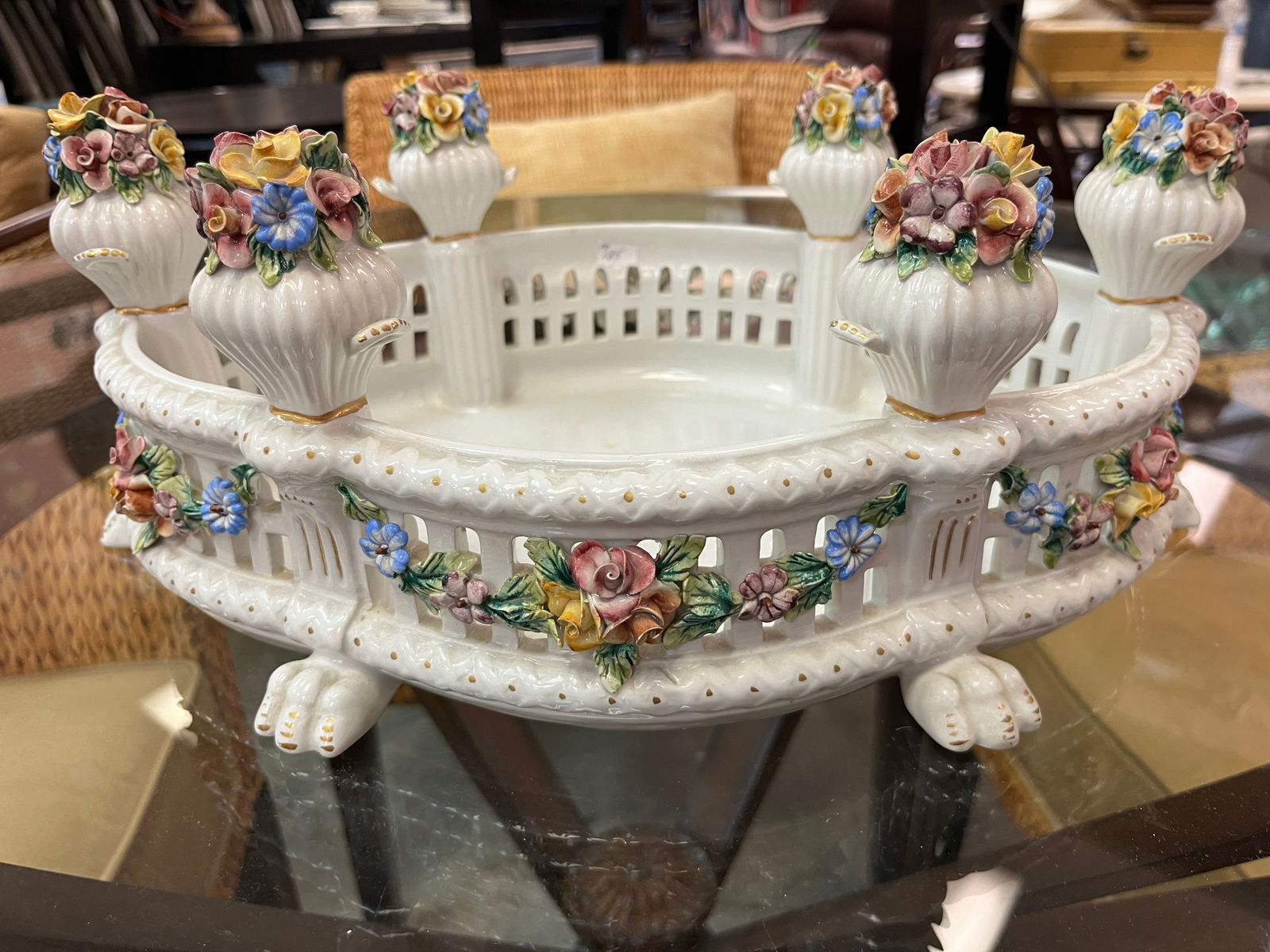 Capodimonte Oval Fresh Flower Bowl (1 of 10)