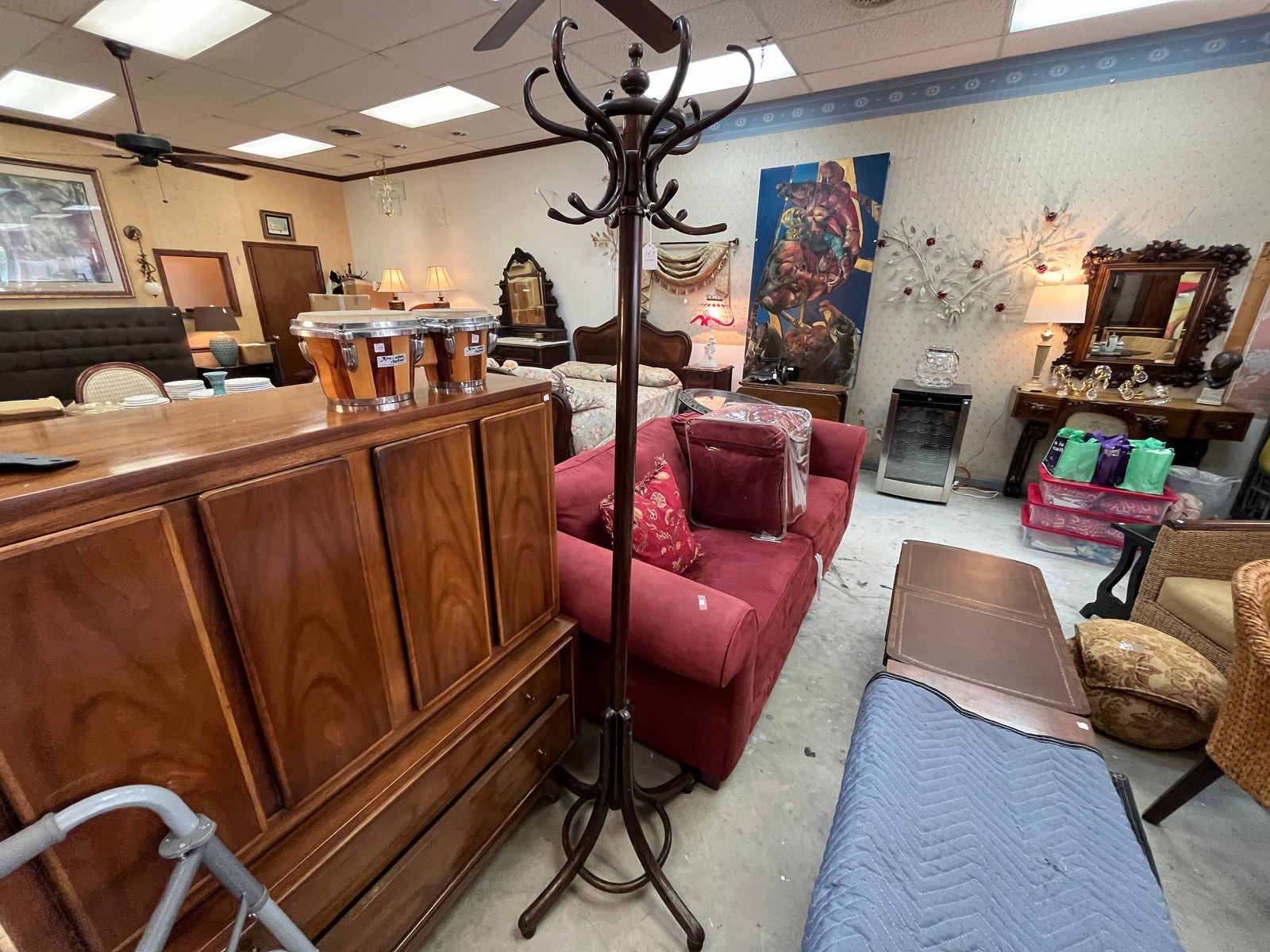 Coat Rack: Vintage Wood Coat Rack