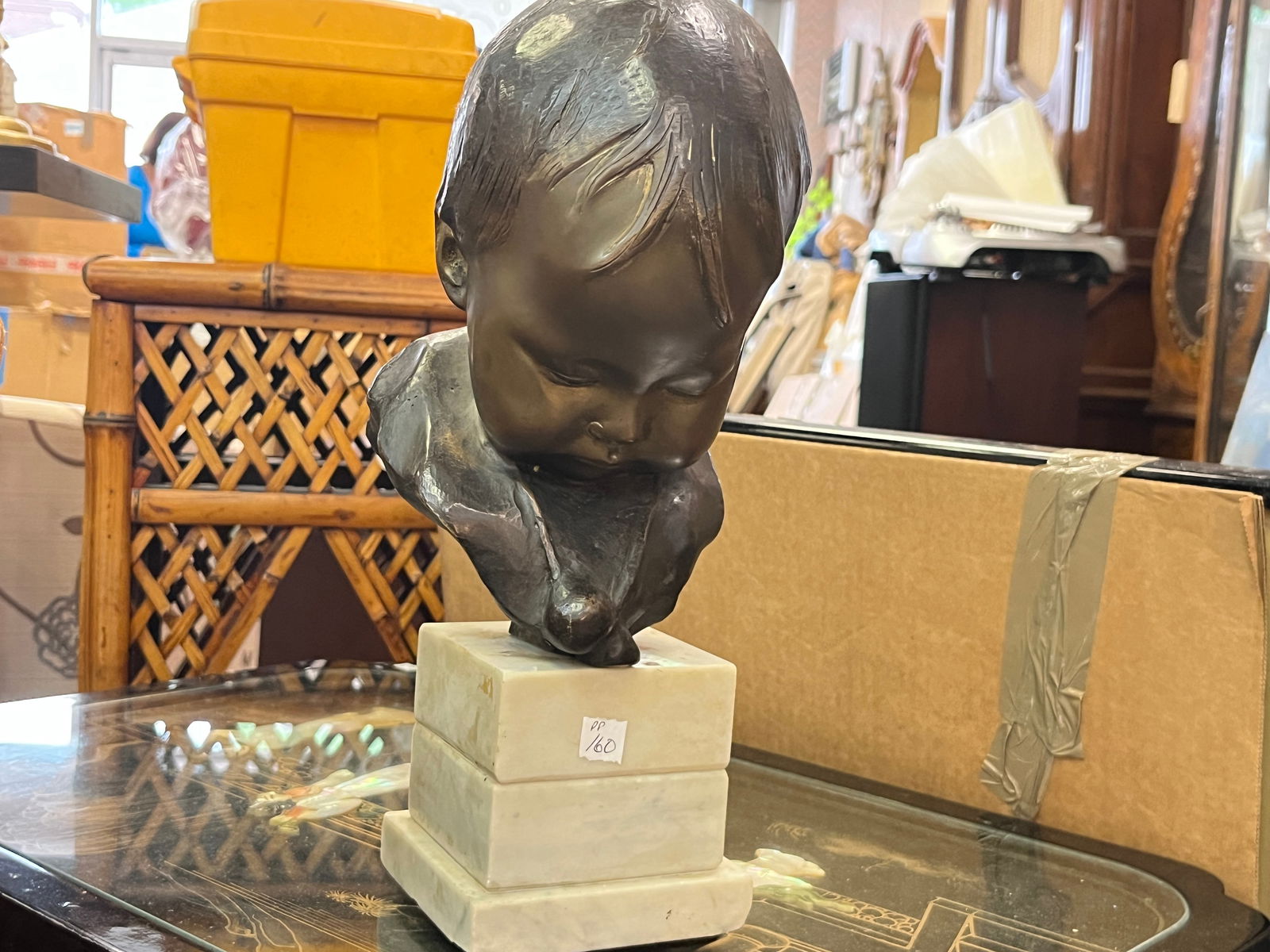 Bernardo Balestrieri Bronze Child Bust (1 of 4)