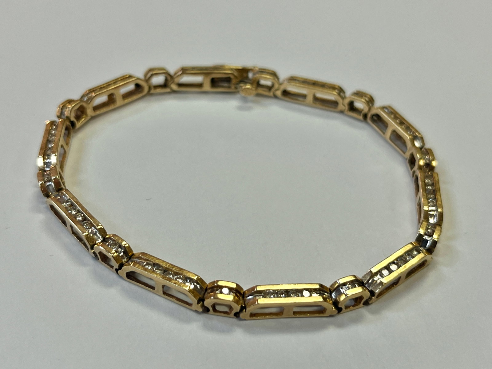 14k YG/Dia Tennis Bracelet: 14k YG/Diamond 7.5" Tennis Bracelet