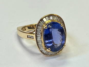 14k YG Tanzanite/Dia. Ring