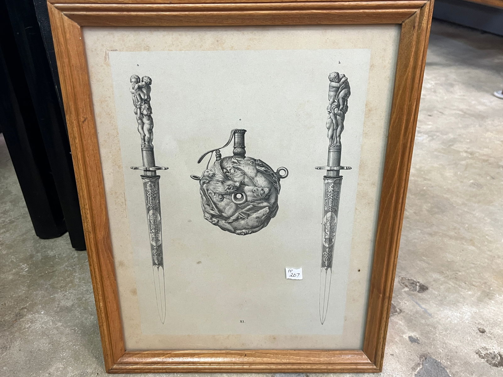 Print 16th c. Daggers & 17th c. Powder Flask (1 of 3)