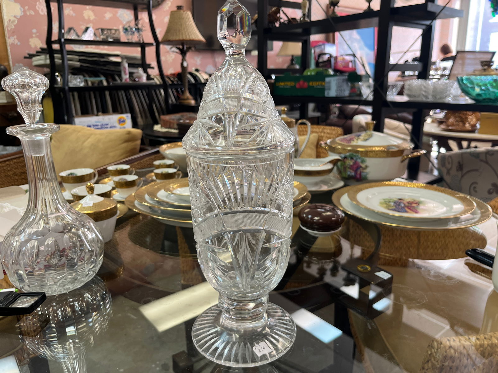 Crystal 15"h Candy Jar w/lid (1 of 3)