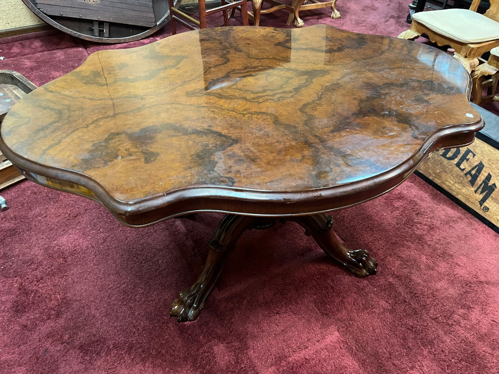 Alkin & Sons-Birmingham 1866 Walnut Tilt-Parlor/Center Table (1 of 12)