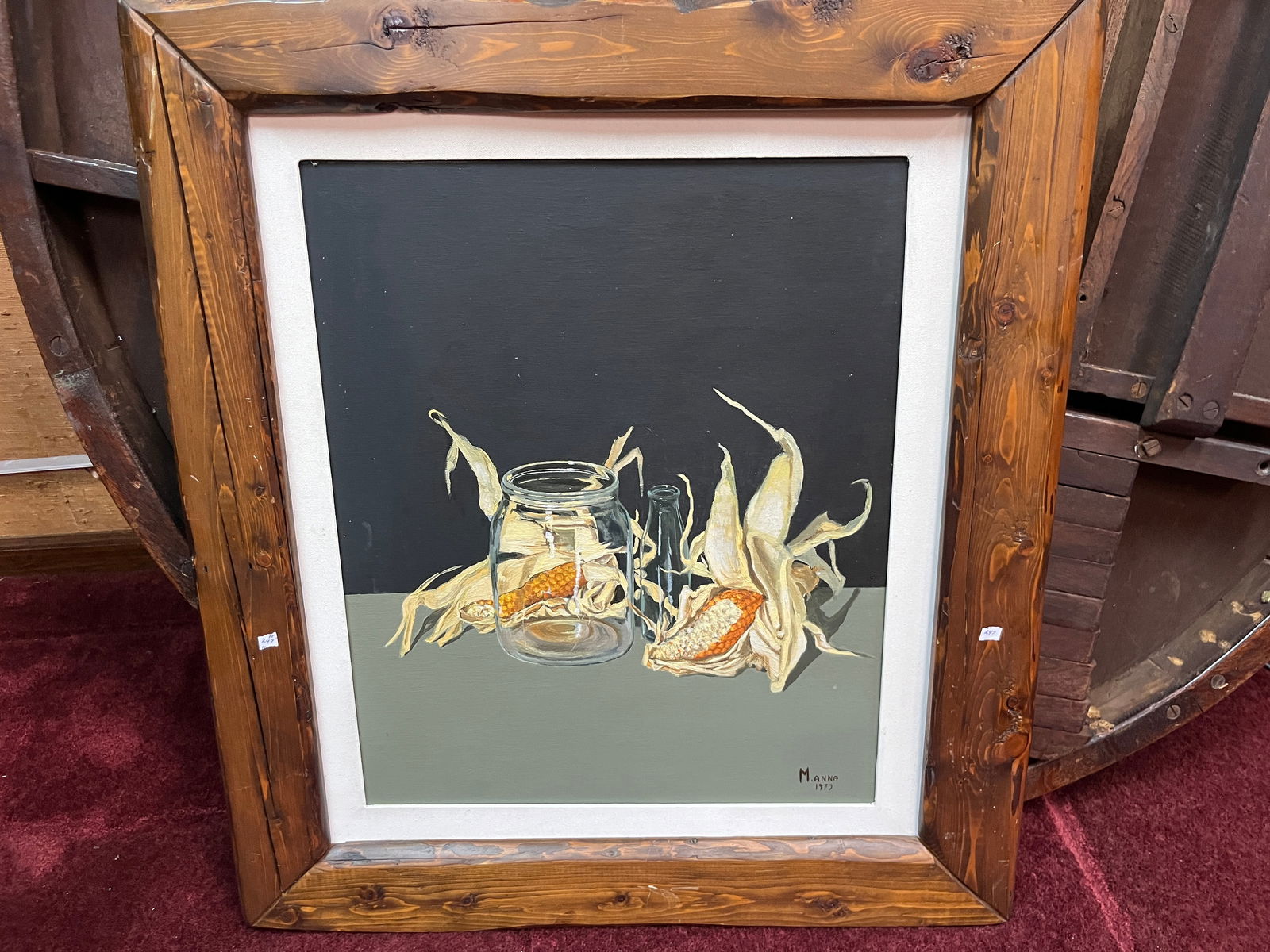 A.Mannella  Oil/Canvas 'Still Life of Jars-Corn)' (1 of 5)