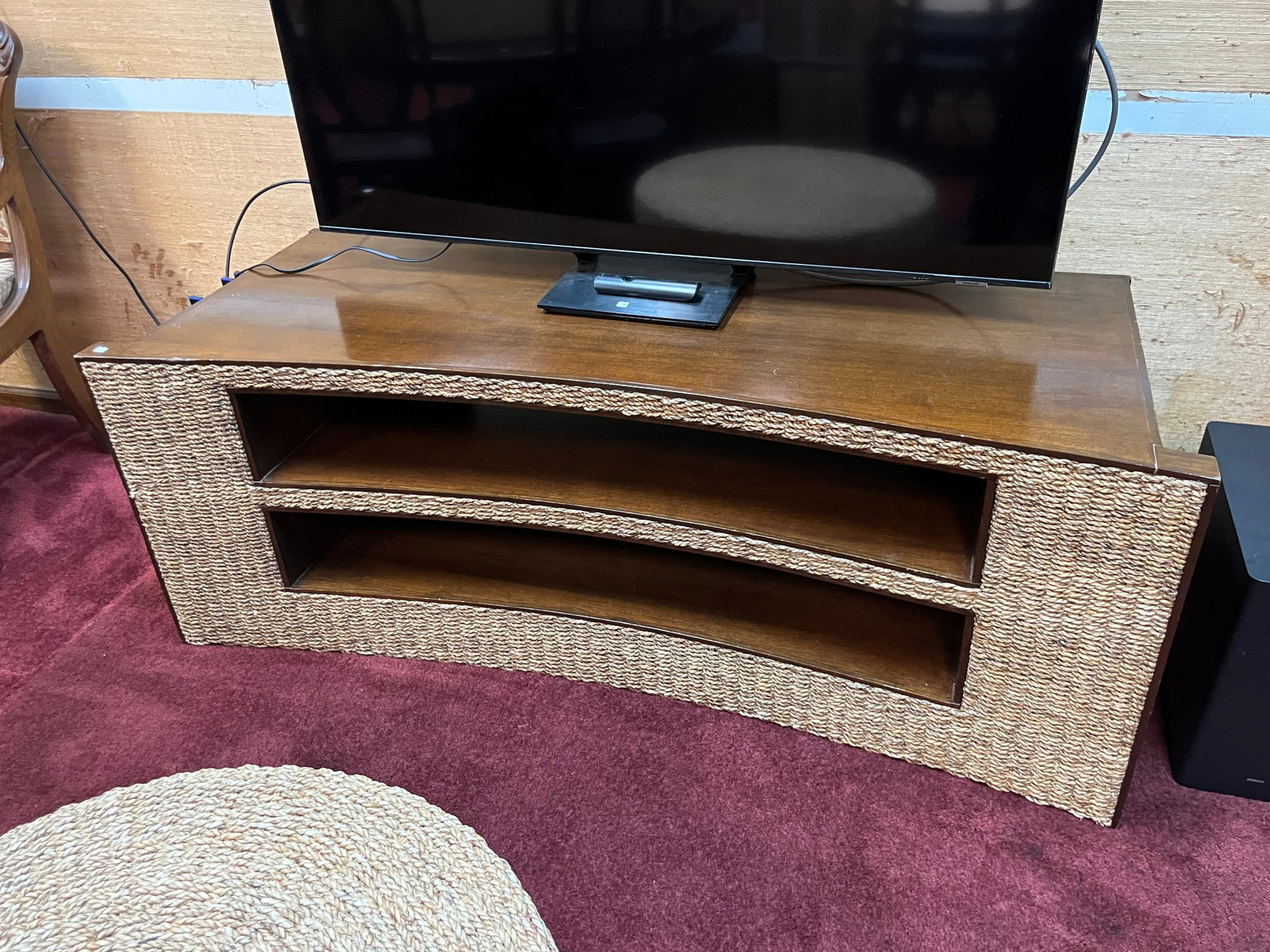 Sea Grass Entertainment Center: Sea Grass TV-Entertainment Stand, 24h x 63.5w x 24d