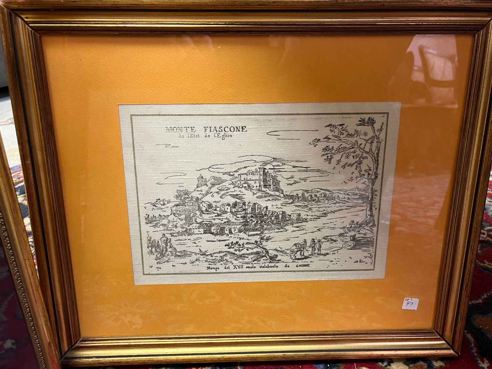 Print 'Monte Fiascone': Print on Linen 'Monte Fiascone', Frame 15x18