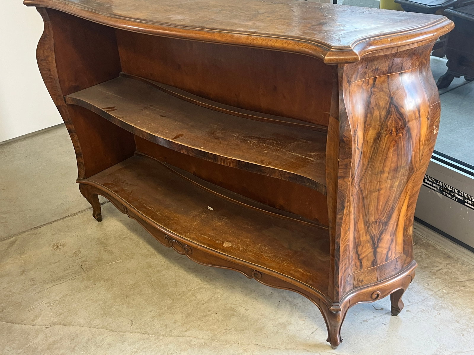Italian Olive Burlwood Cabinet: Vintage Italian Olive Burlwood Cabinet