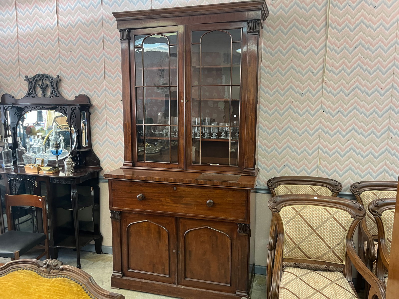 Victorian Secretary Bookcase (1 of 8)