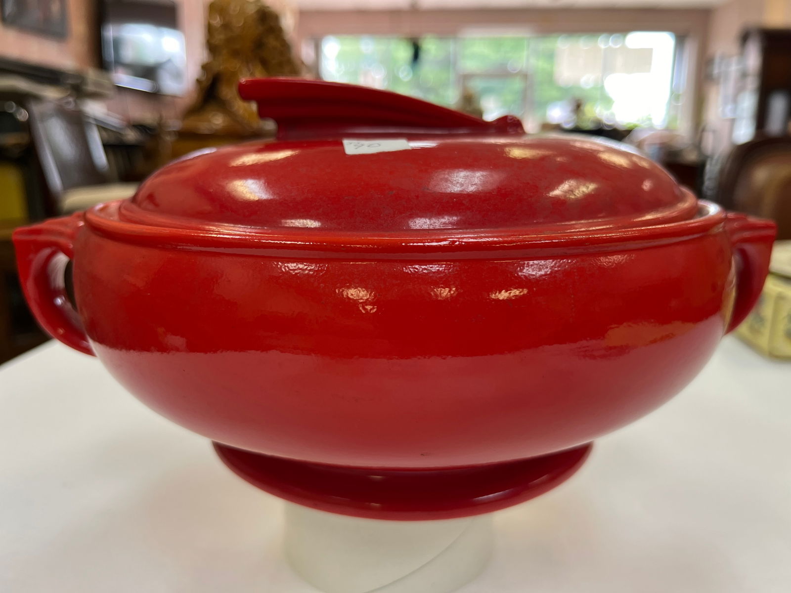Red Sundail Casserole Dish: Hall Vintage Red Sundial 9" Casserole