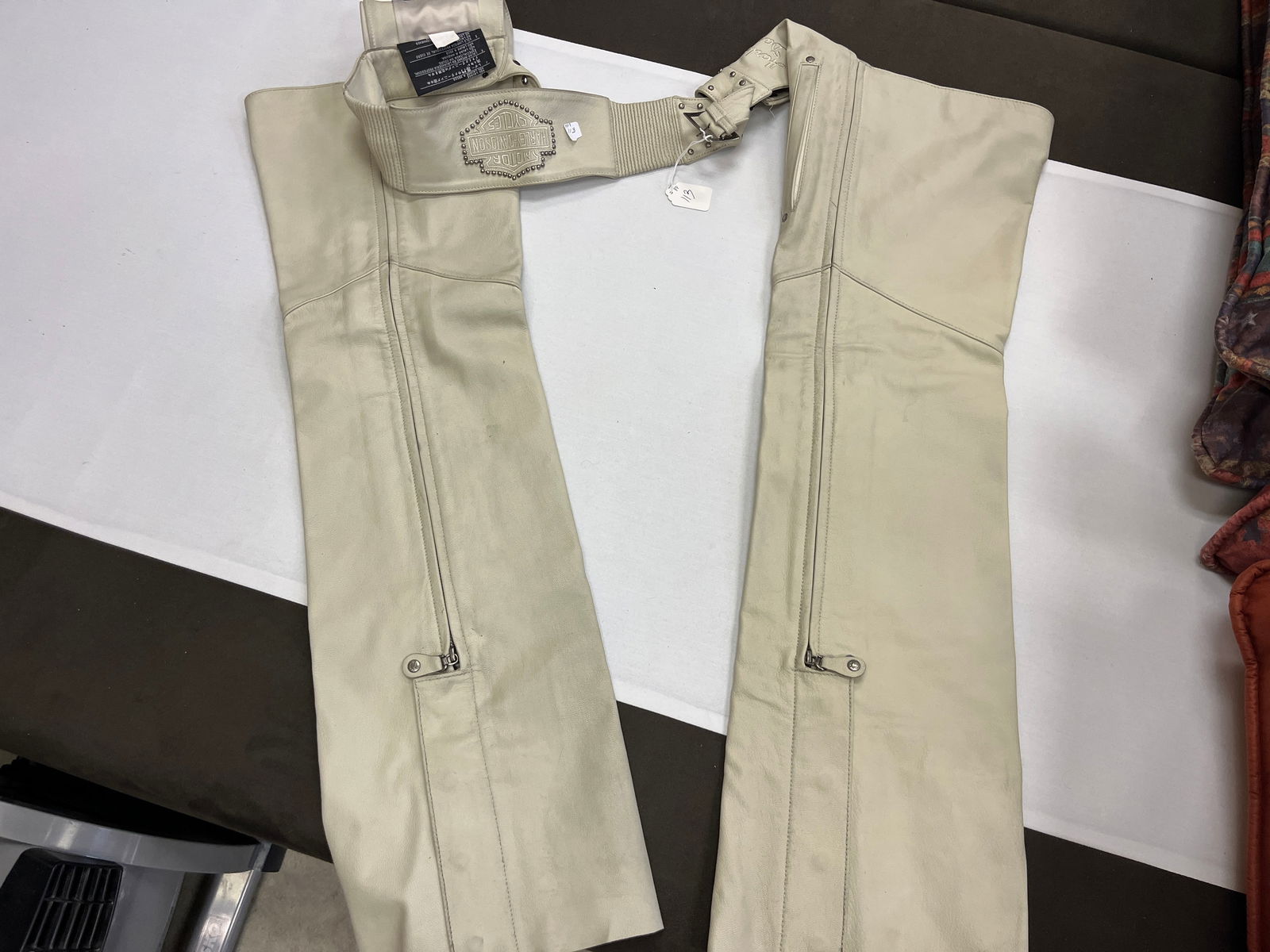 H.Davidson White Leather Leggins (1 of 2)