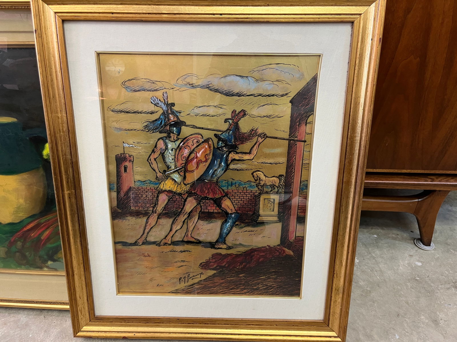 Giovan Francesco Gonzaga  Painting 'Gladiators Fighting' (1 of 4)