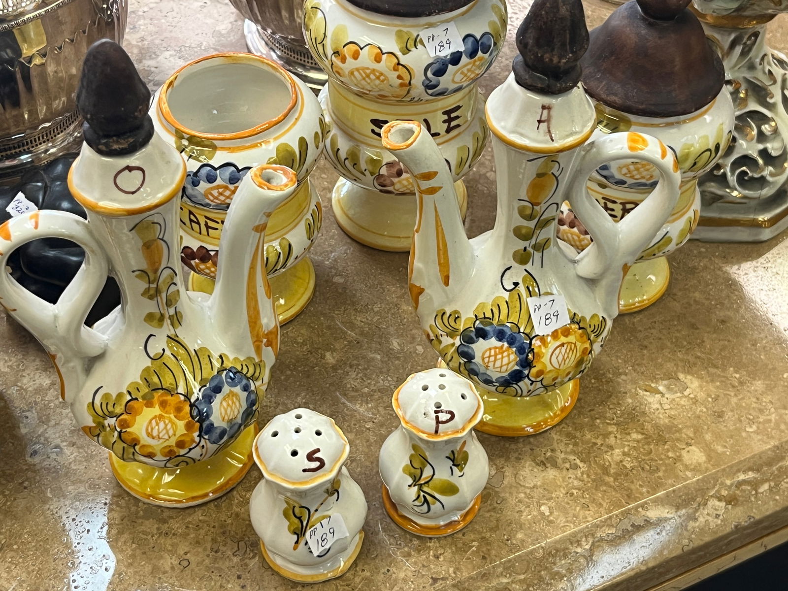 7-Hand Painted Condiment Set (1 of 2)