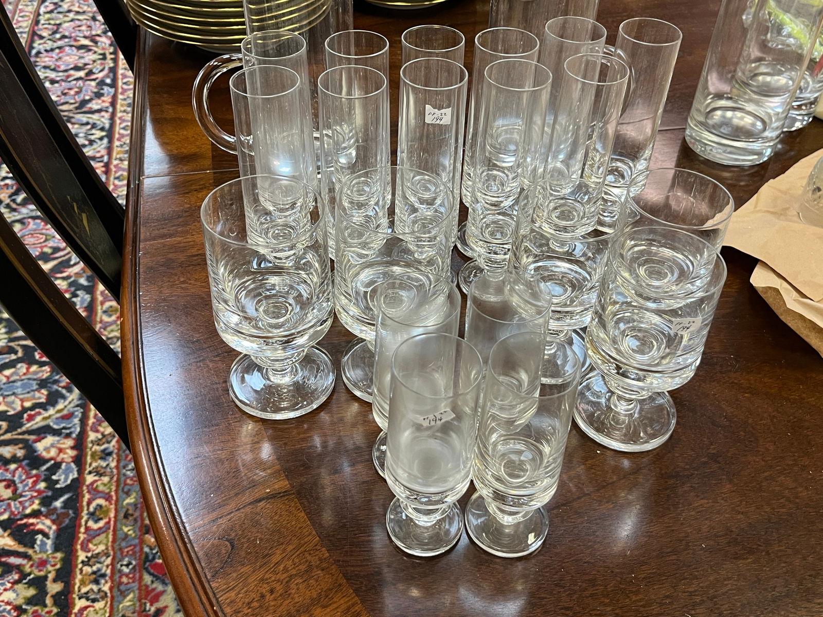 22pc. Clear Glass Bar Set (1 of 4)