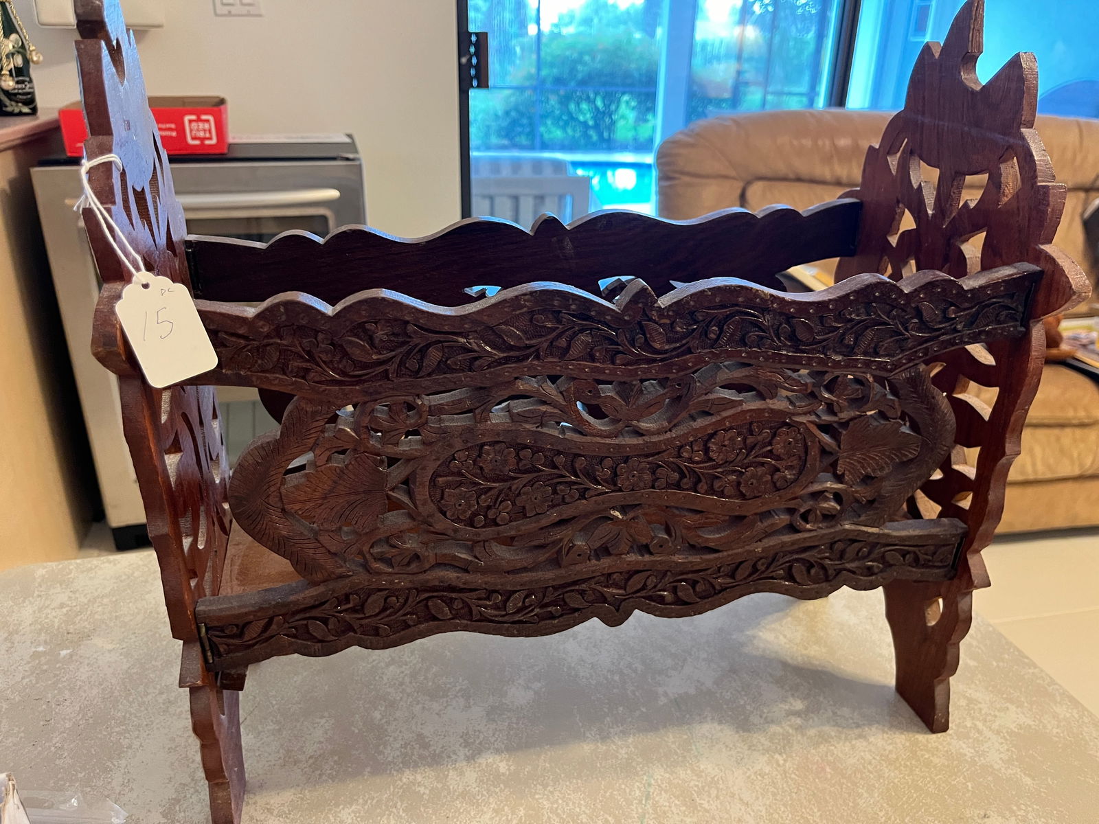 Hand Carved Magazine Stand (1 of 3)