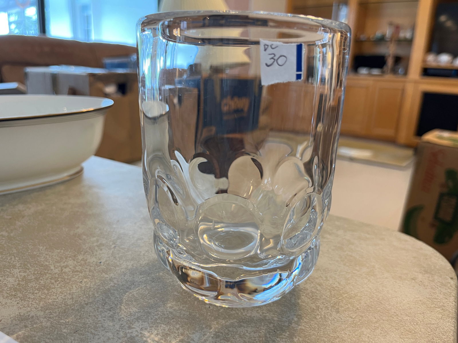 Orrefors Crystal Jar: Orrefors Crystal 5.25"h Jar, 4"dia.