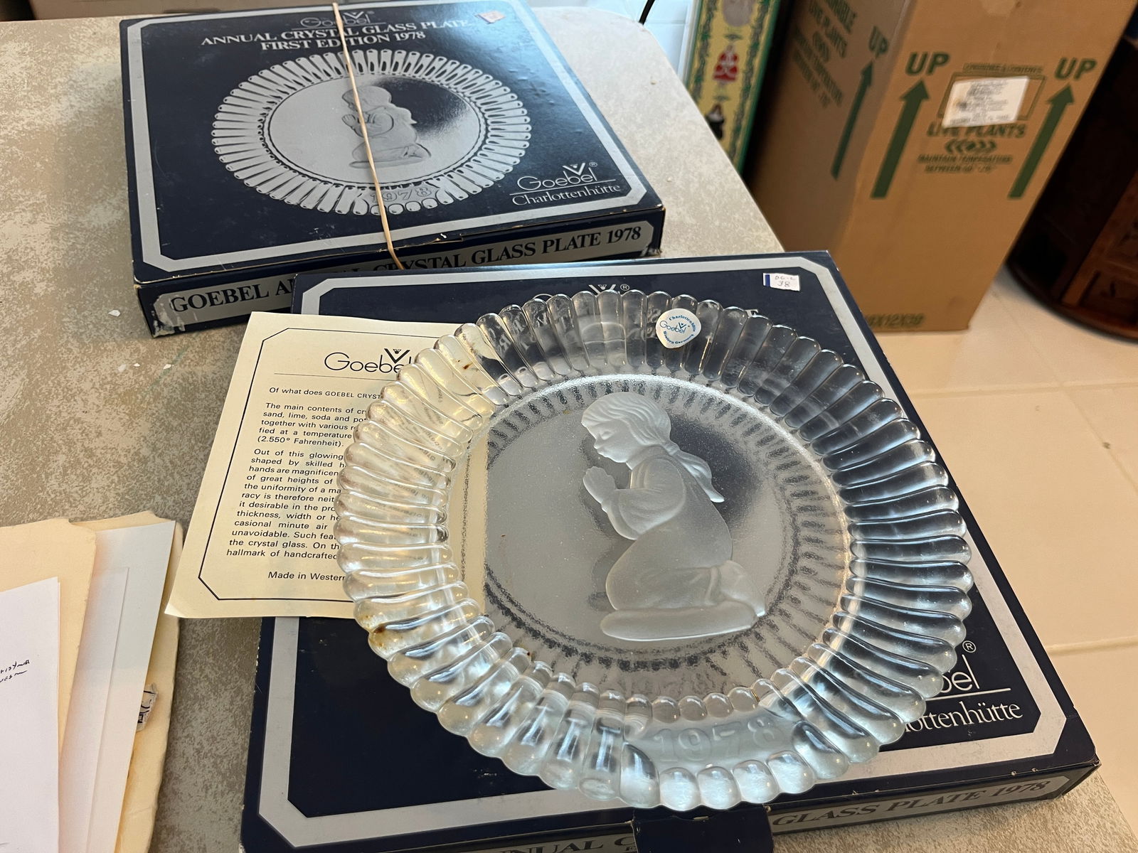 2-Goebel Annual Plates: (2) Vintage Goebel Annual Crystal 1978 Plates