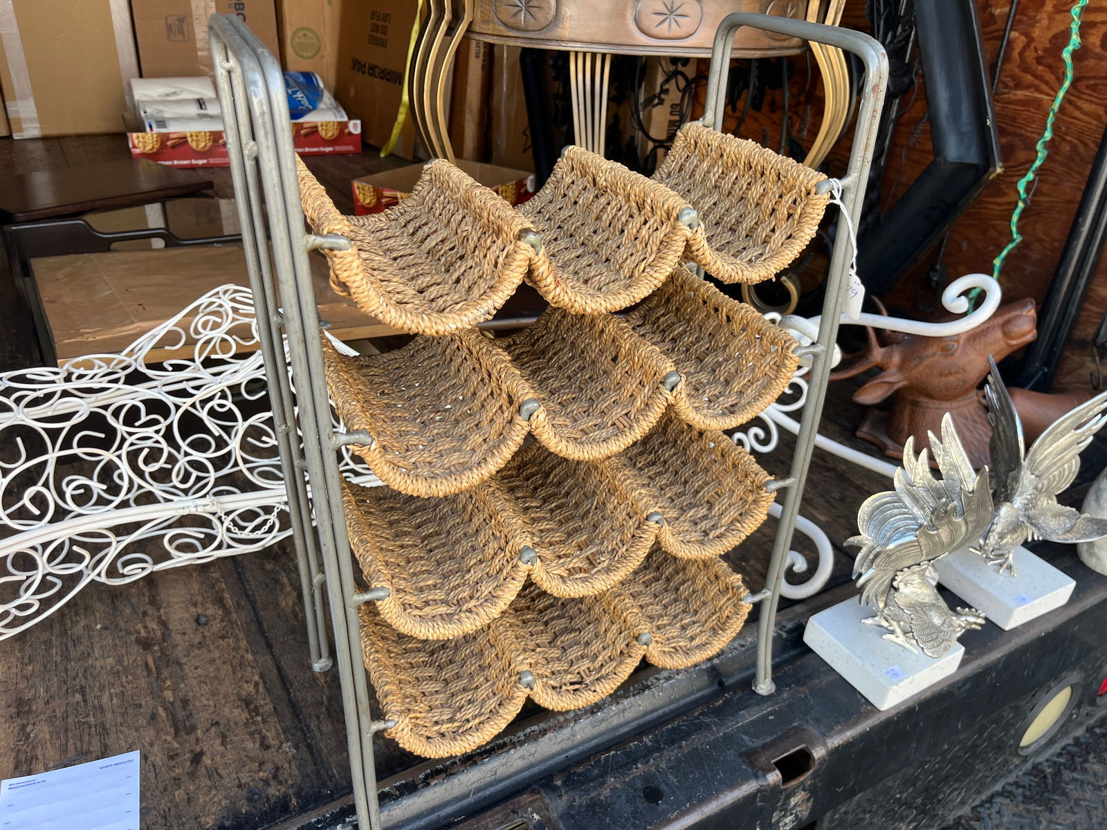 12-Bottle Wicker Wine Stand: 12-Bottle Wicker Wine Stand