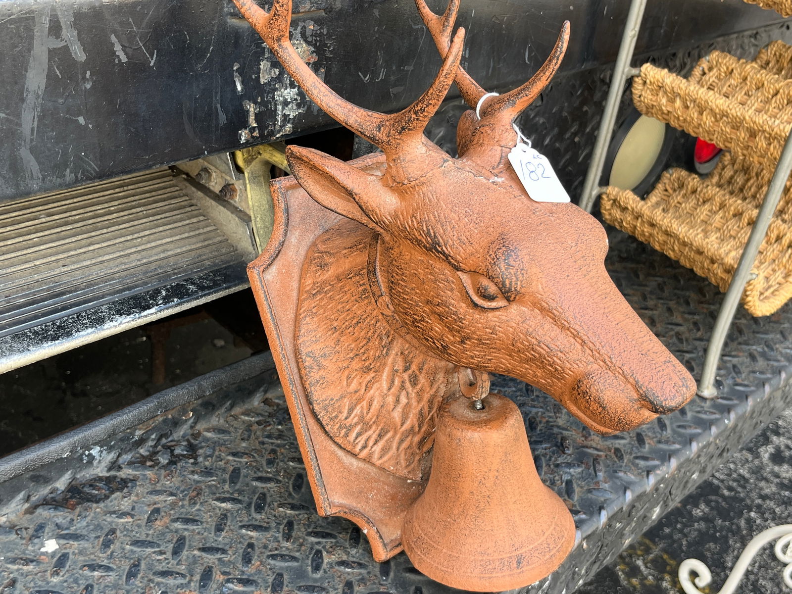 Wall Mount Cast Iron Deer w/Cow Bell (1 of 3)