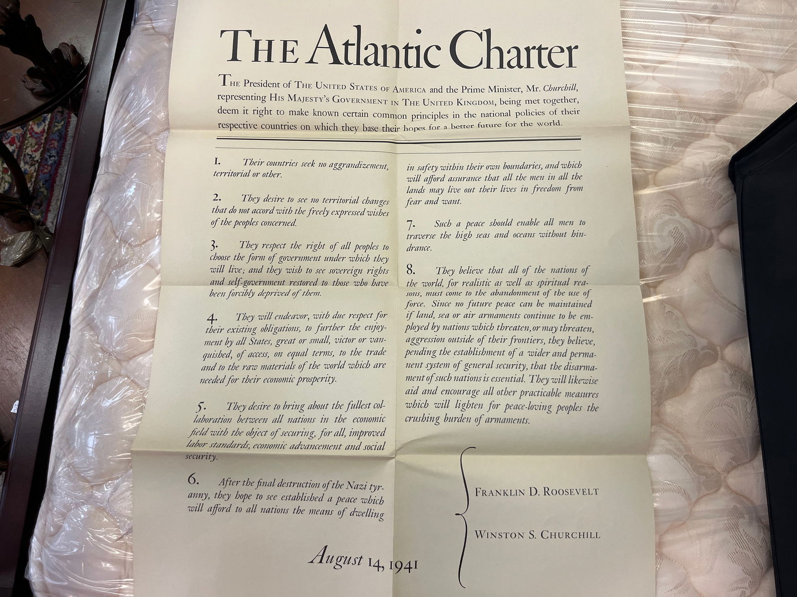Original WW11 Poster 'The Atlantic Charter (1 of 1)