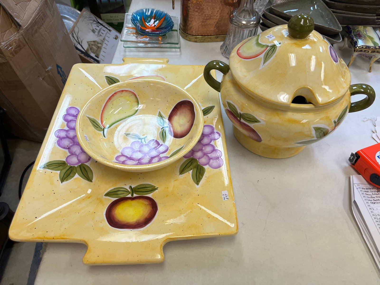 Platter/Fruit Bowl/Tureen: 3pcs. 19x13 Platter/2.5x9 Fruit Bowl/10x12 Tureen