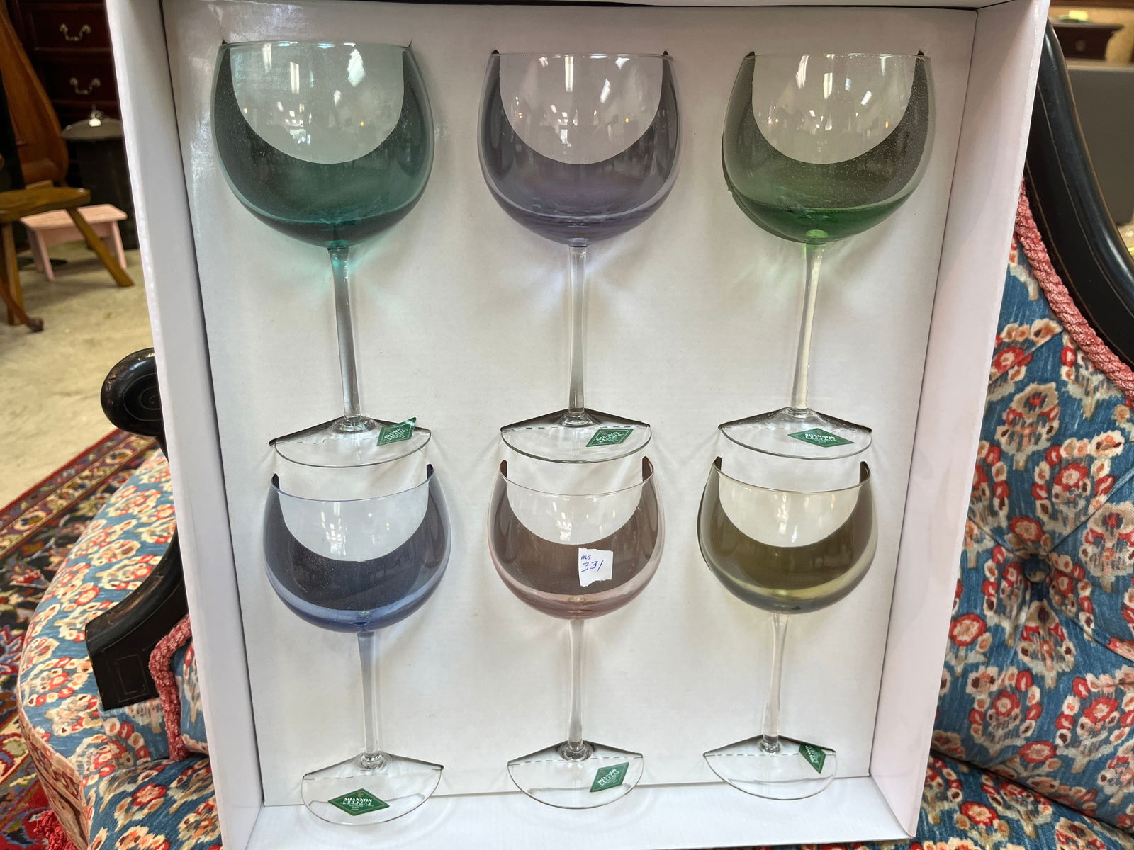 Shannon 6-Crystal Balloon Wine Goblets in Transparent Colors: Shannon 6-Crystal Balloon Wine Goblets in Transparent Colors