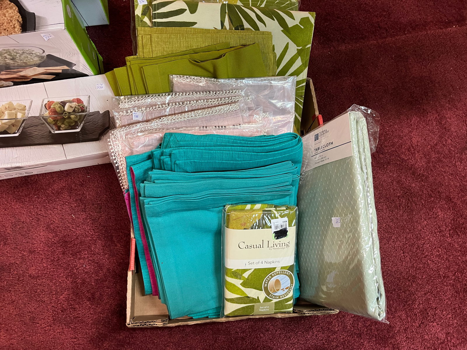 Box Lot, place mats, napkins, table cloths…most all are new (1 of 5)