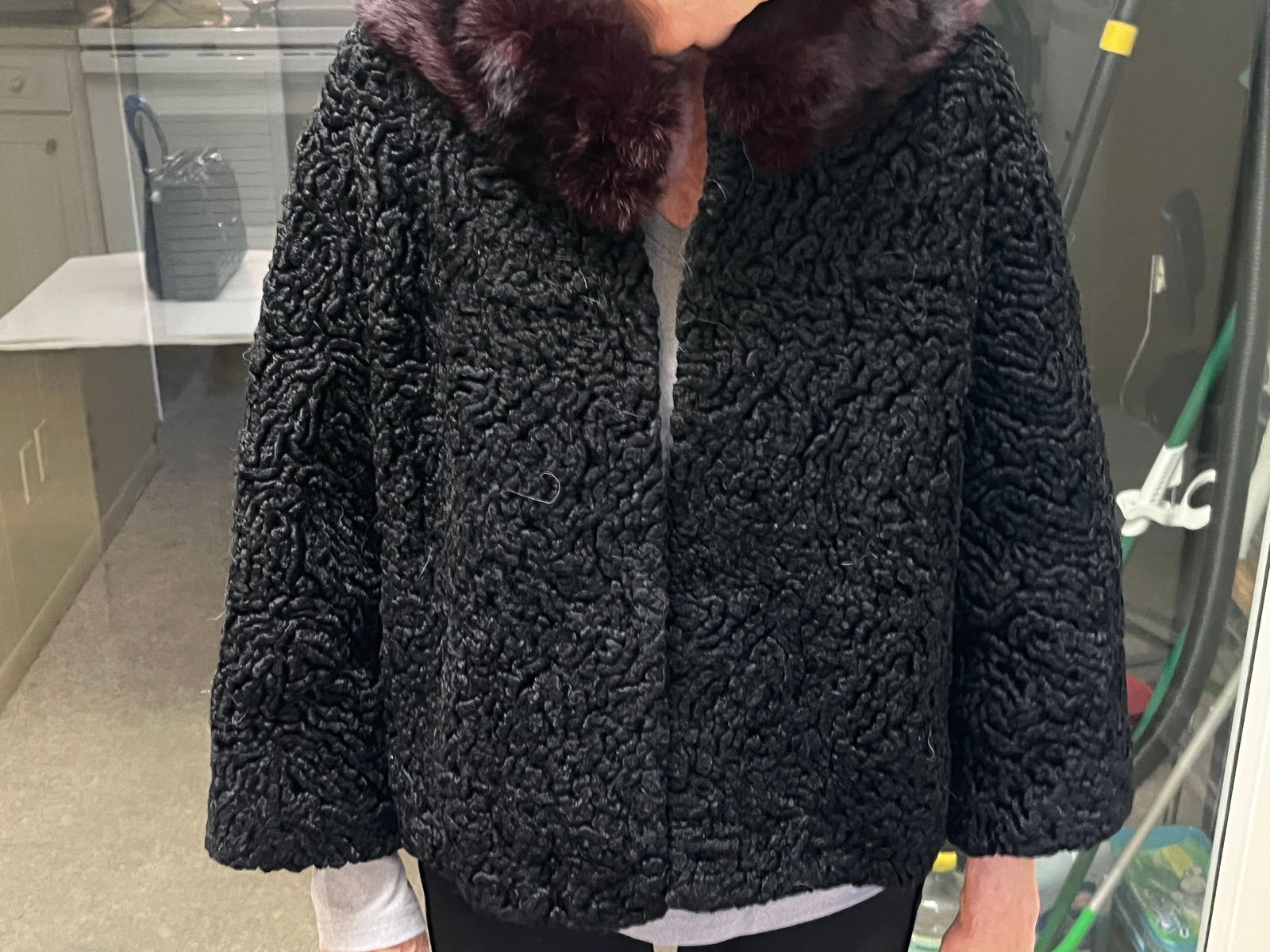 Vintage Lamp Jacket w/Mink Collar (1 of 4)