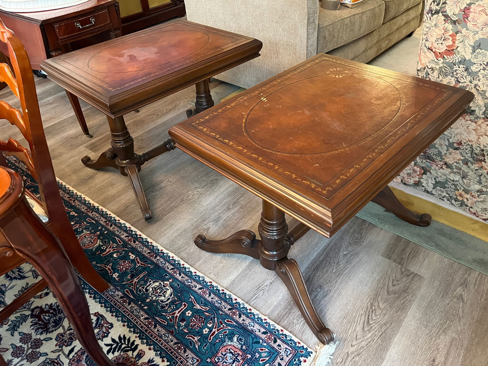 Pair Mahogany End Tables (1 of 5)