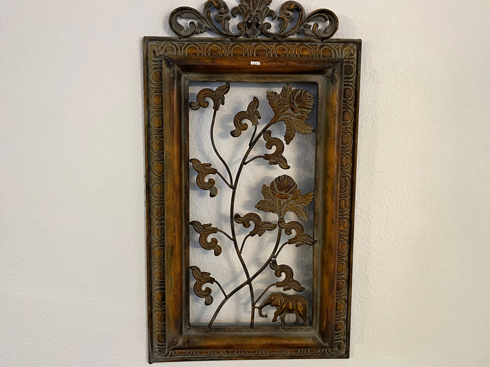 Pair Sculptured Metal Wall Plaques (1 of 2)