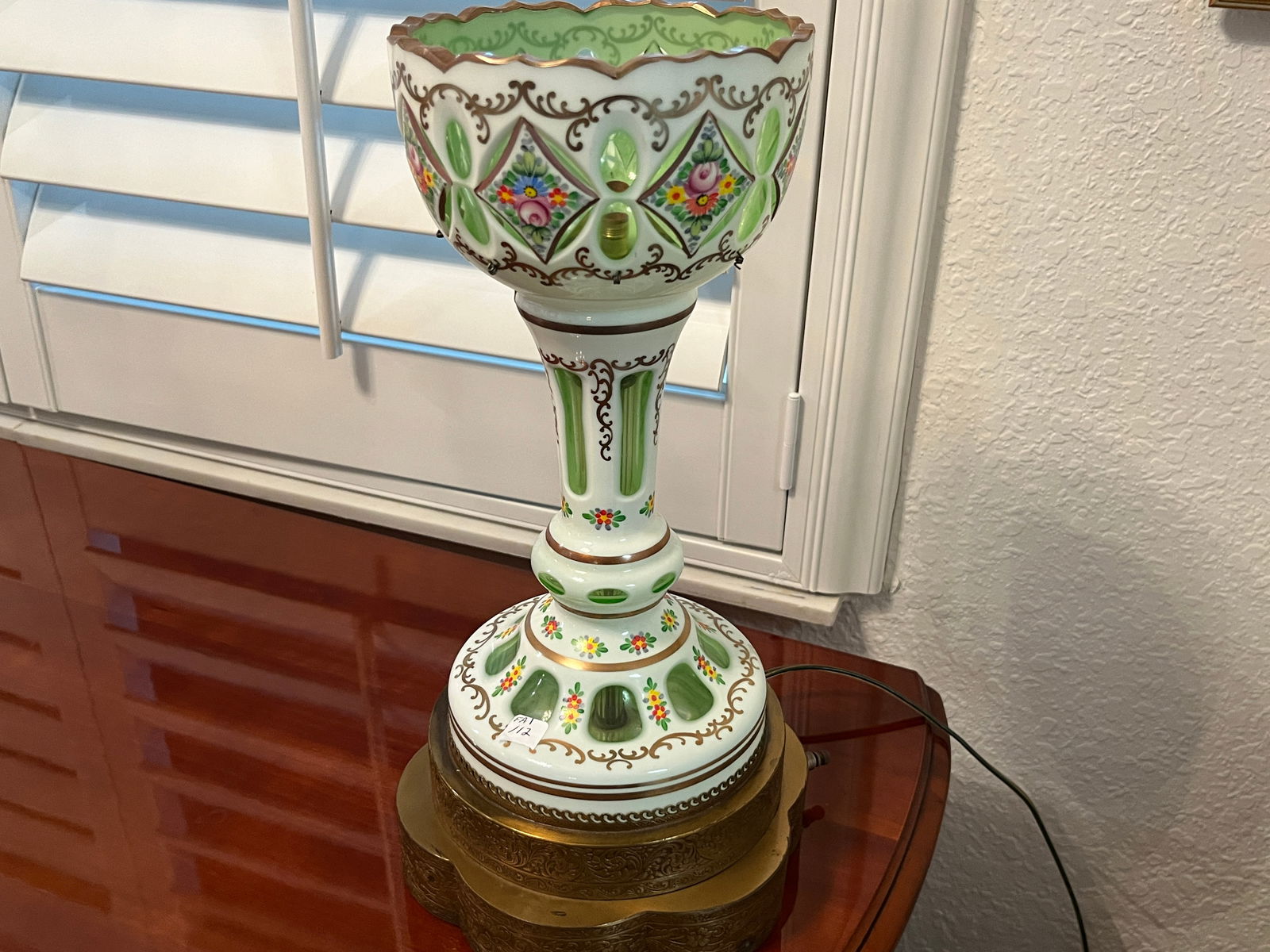 Vintage Elect.Converted Luster Lamp: Vintage Luster converted to a Lamp (crystal missing)