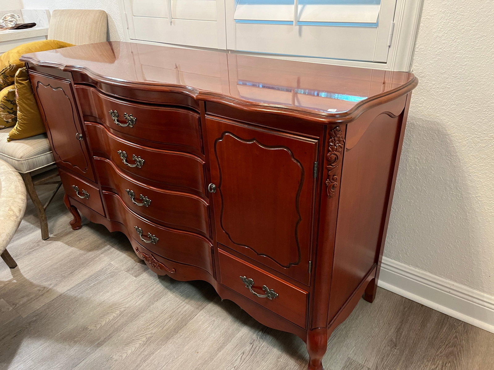 Cherrywood Buffet: Vintage Cherrywood Buffet, 35h x 16w x 20d