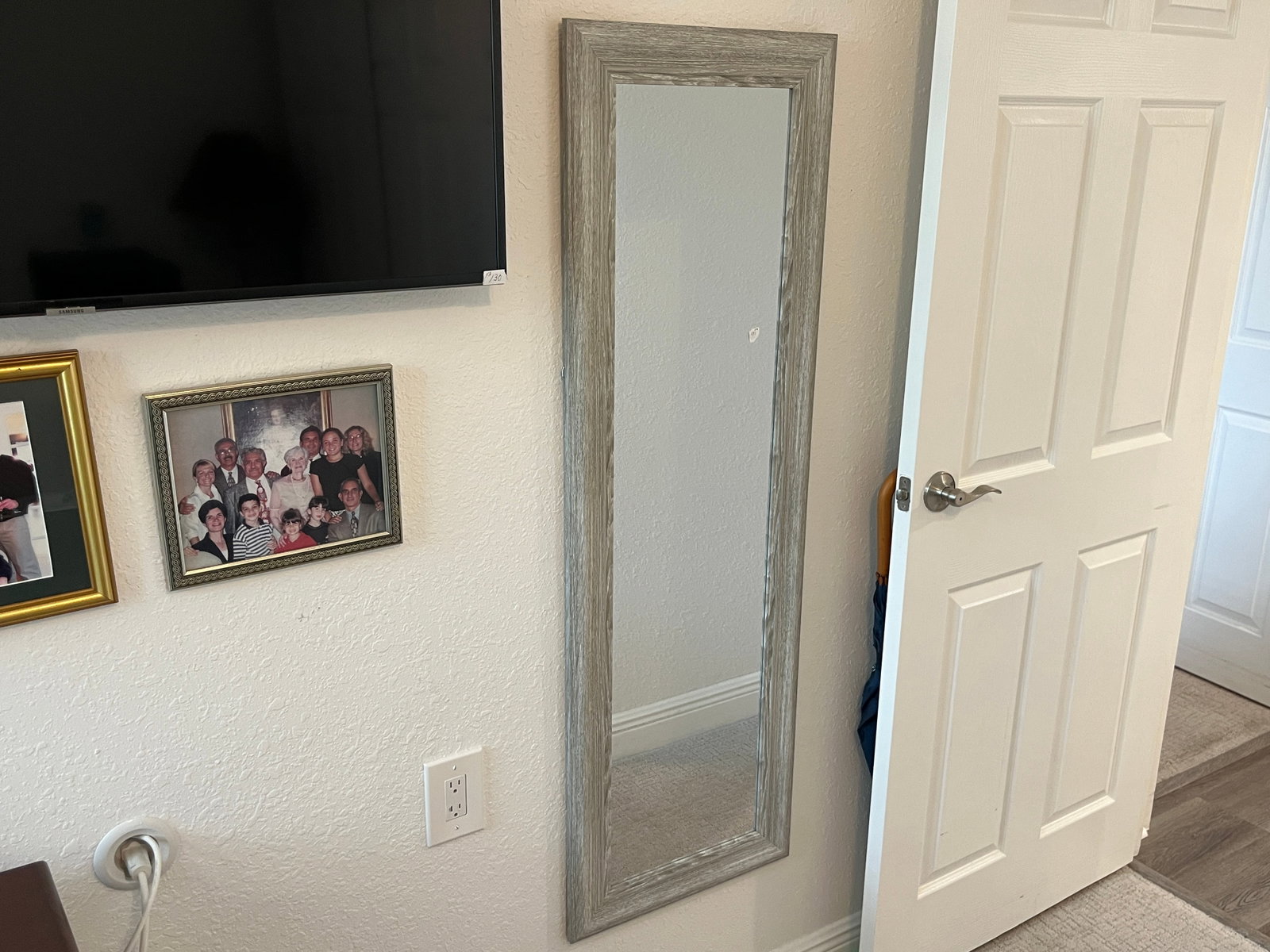 Framed Wall Mirror: Framed Wall Mirror, 53h x 17w
