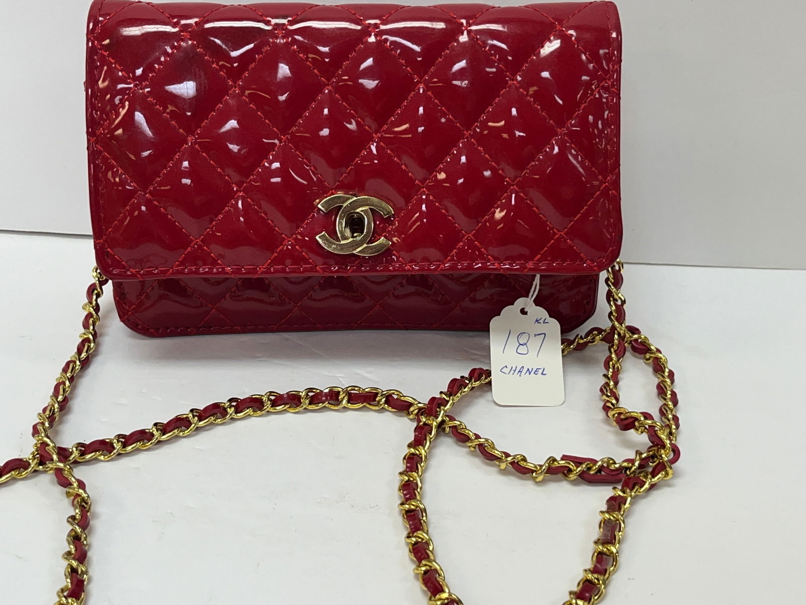 Chanel Red Quilted Purse: CHANEL Matelasse Red Quilted Purse (I have my doubts it's real so, buyer beware)