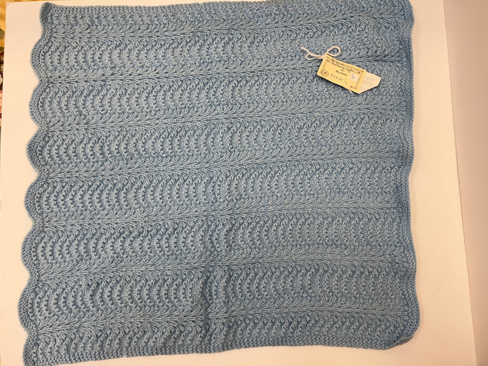 Hand /Crochet Blue Baby Blanket: Hand Crochet Blue Baby Blanket