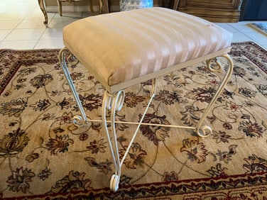 White Metal Dresser Bench