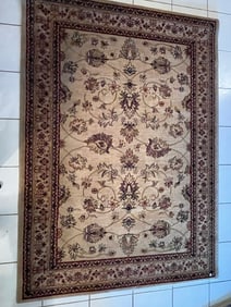 Beige/Maroon Area Rug, 88x63