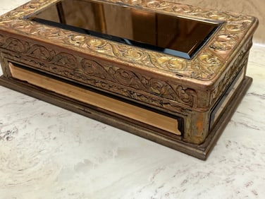 Gold Mirror Jewelry Box & Matching Box
