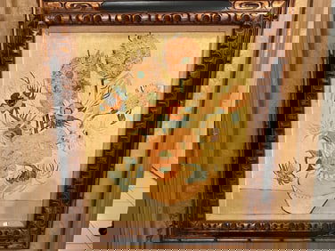 Gold/Black Frame Floral Print