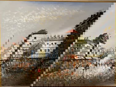Lg. Oil/Canvas 'Paris'