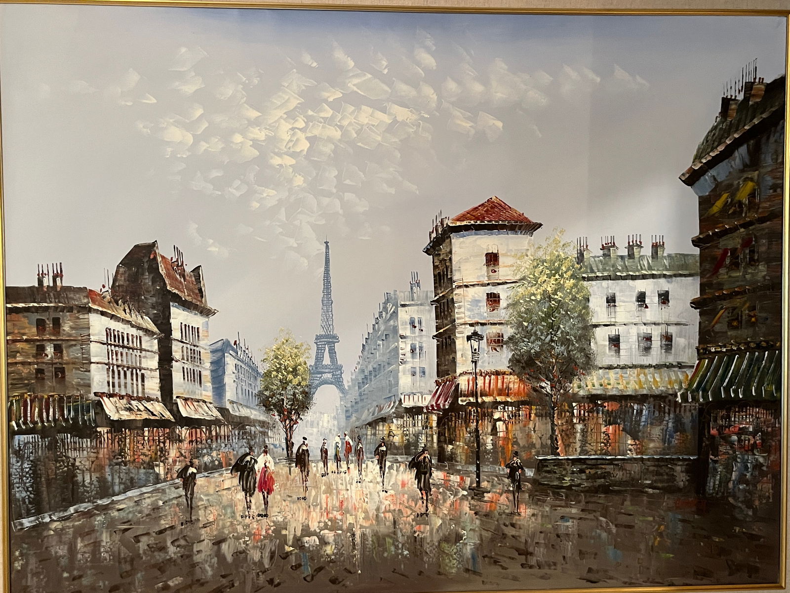 Lg. Oil/Canvas 'Paris' (1 of 2)