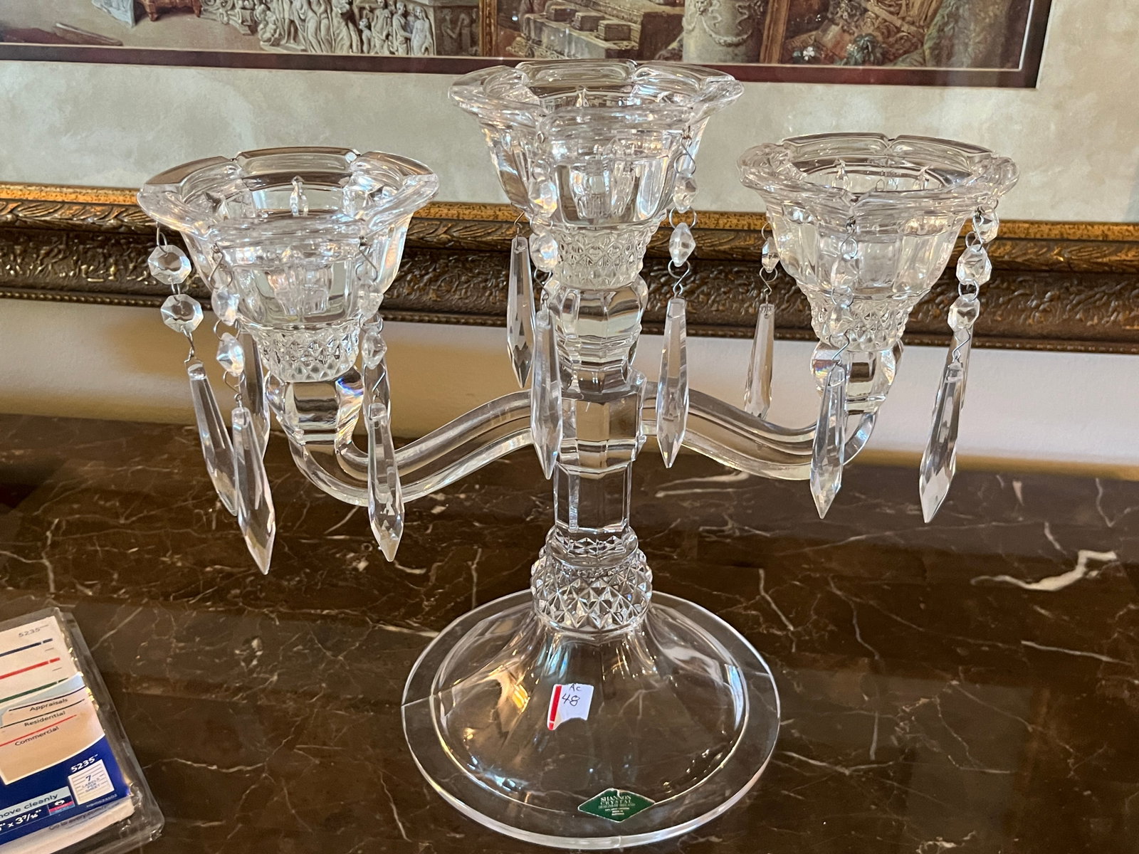 Shannon Crystal Candelabra: Shannon Crystal Candelabra, 11.5h x 13w