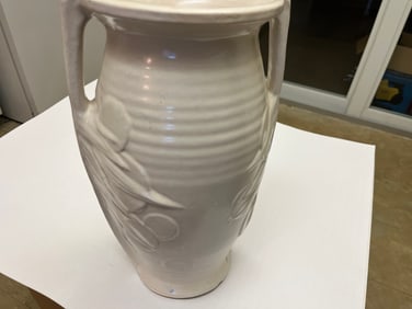 White McCoy Double Handle Vase