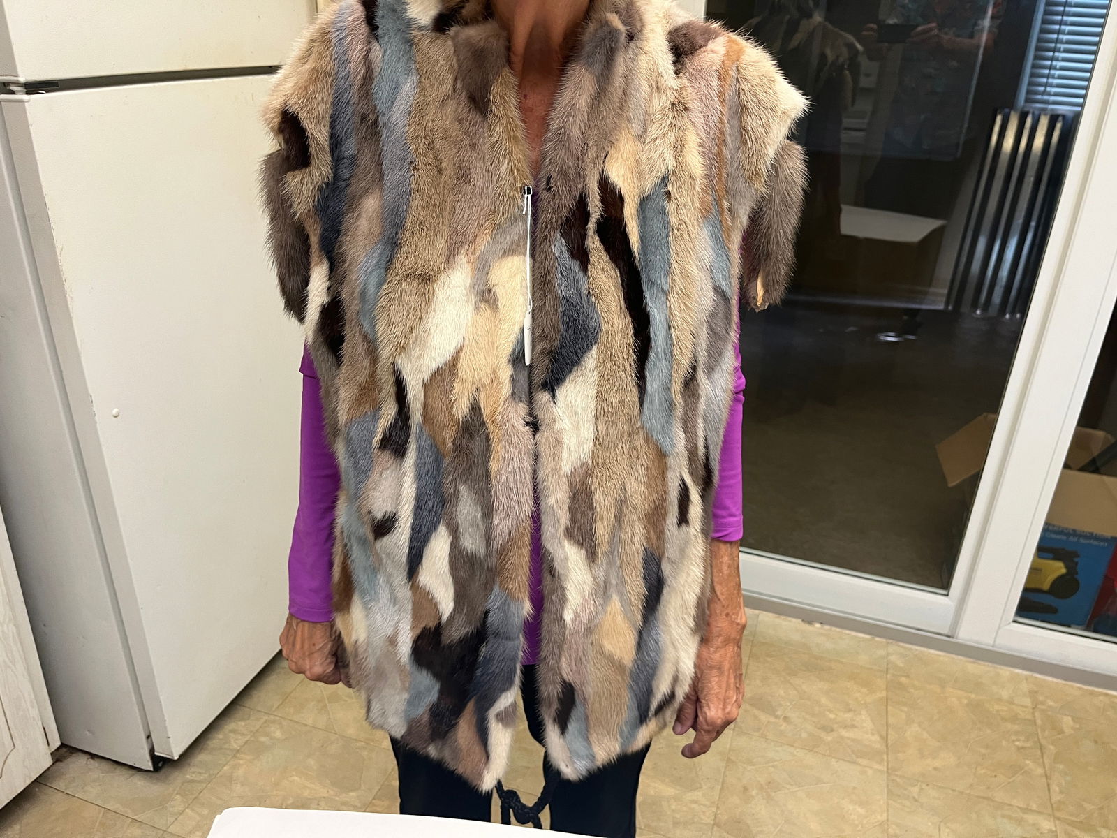 Multi-Color Mink Vest: Avanti Excussively @ Thalitimers, Multi-Color Mink Vest, Med., 33"h x 18w