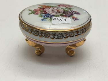 Limoges Footed Trinket Box