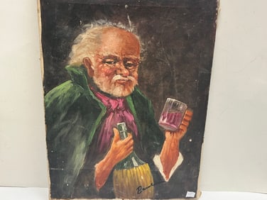 Oil//Canvas'Man Drinking Wine'