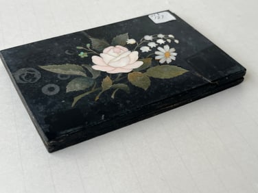 Antique Floral Inlaid Slate