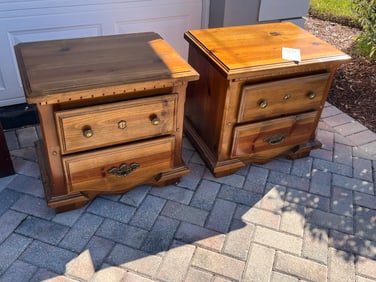 Pair Knotty Pine Nightstands