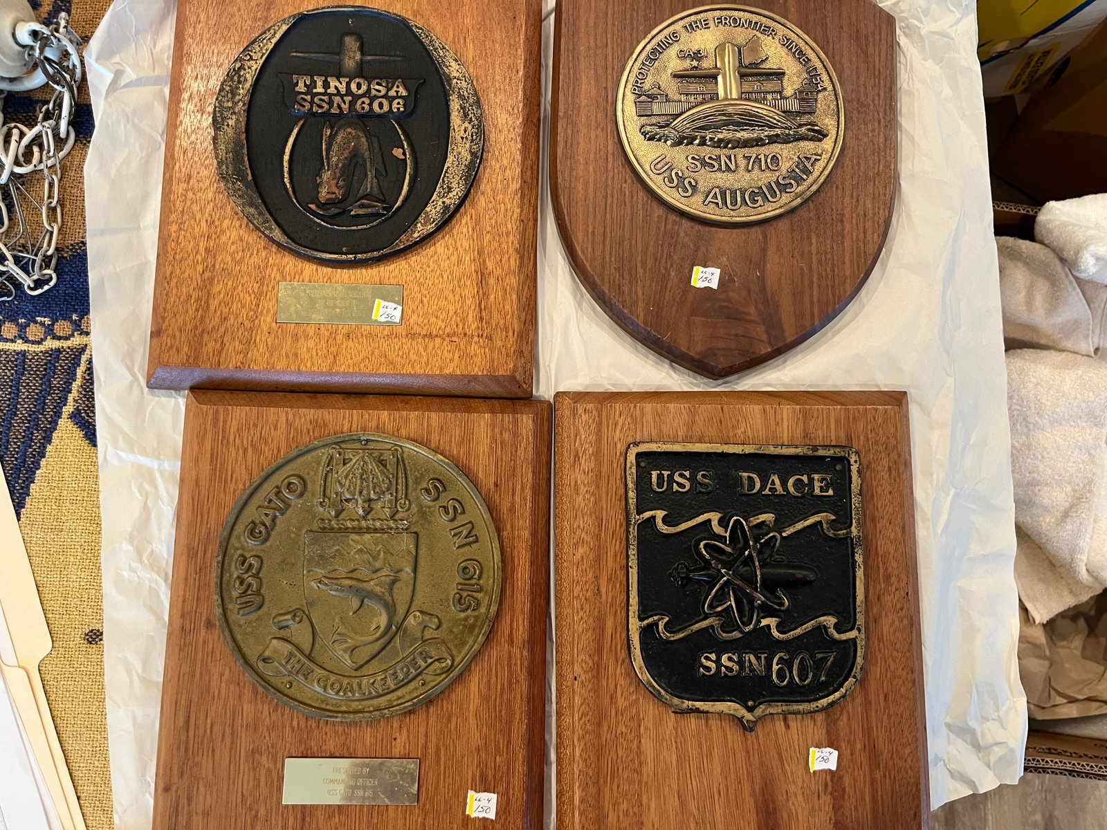 4-Nautical Submarine Plaques: (4) Nautical Submarine Plaques